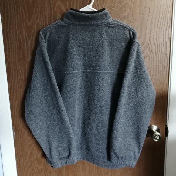 [45] Alpine Tek Black Grey Zip Fleece Jacket Pullover Size M - Picture 2 of 7